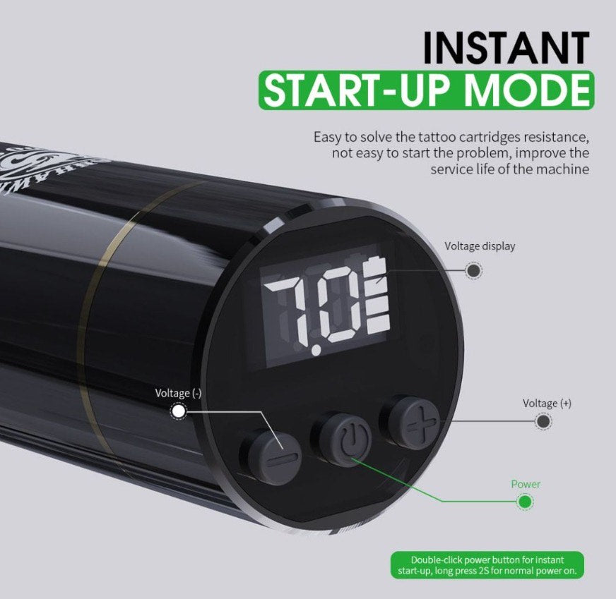 Dragonhawk Wireless Tattoo Pen| Безжична писалка за перманентен грим 3.0 мм