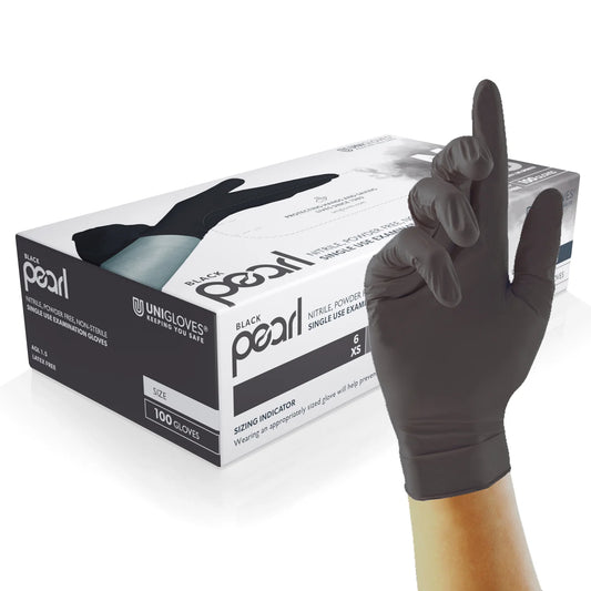 Unigloves BLACK PEARL | Black medical nitrile gloves 100 pcs