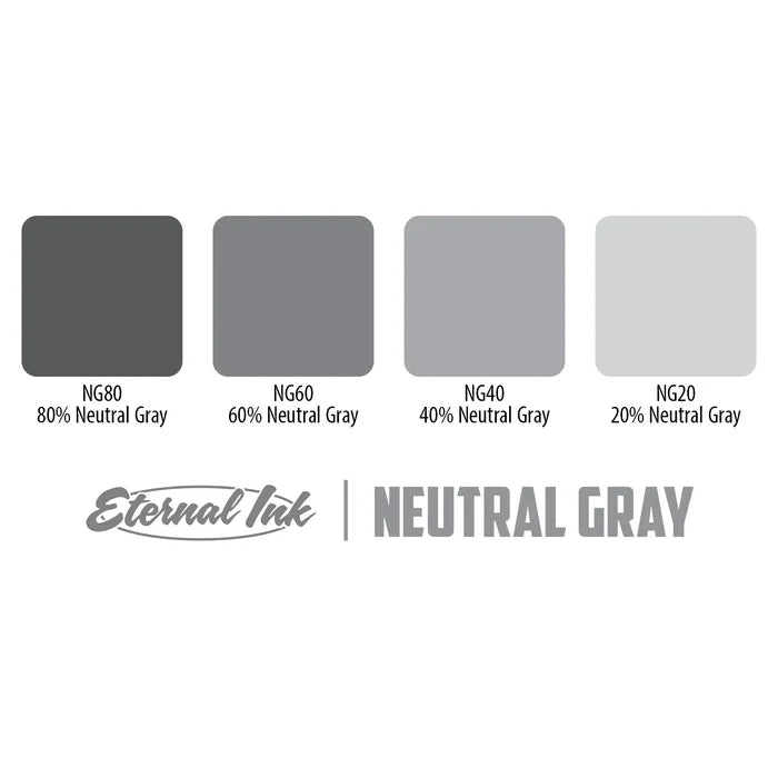 USA Eternal Ink Gray Opaque Set 4x30ml | Сет от сиви мастила на Етърнъл 4x30мл