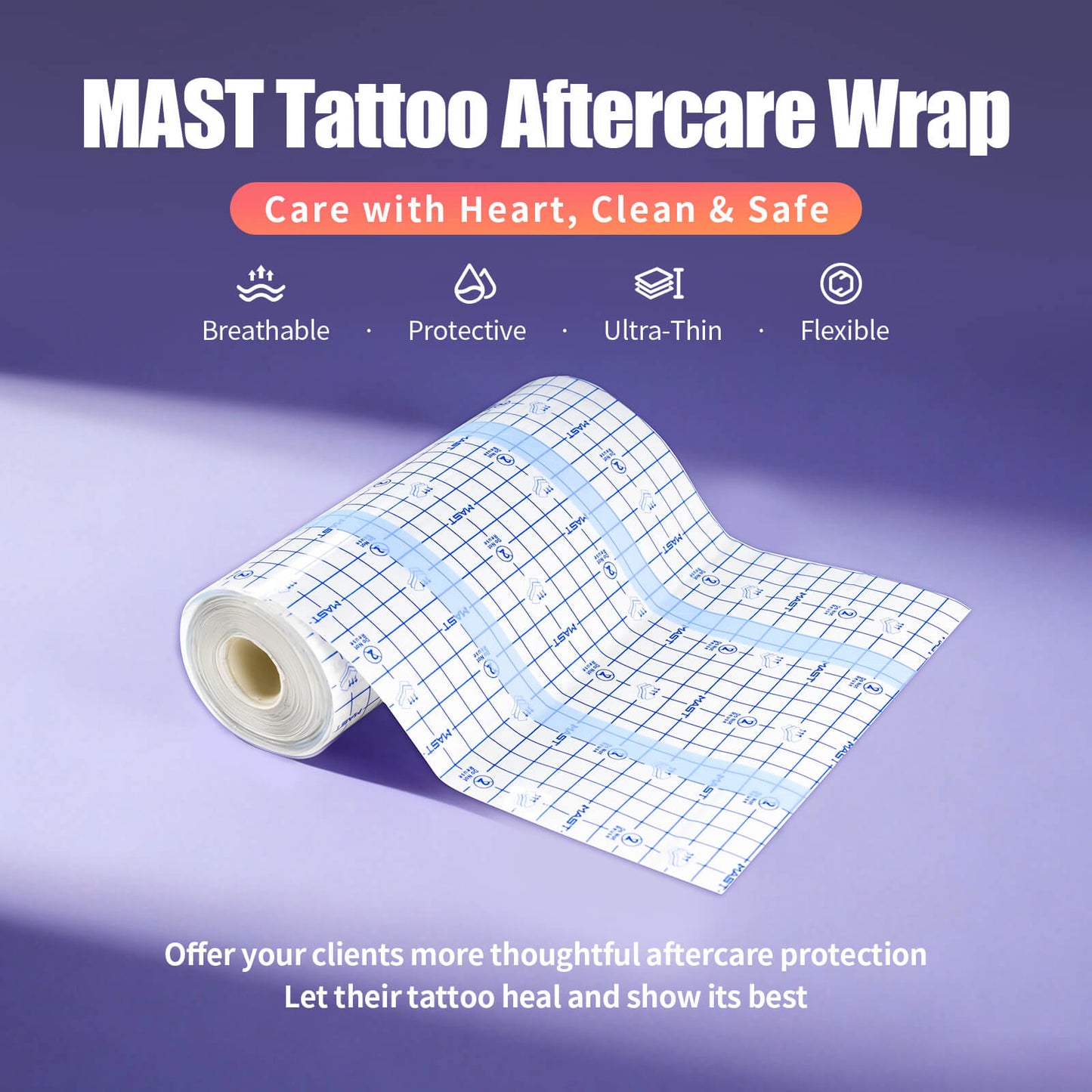Mast Aftercare Wrap Dual-Tear Tattoo Protection Film | tattoo protection film 10m × 20cm