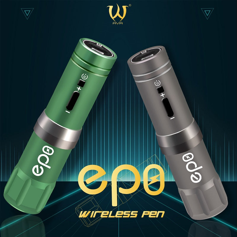 AVA GT Wireless Pen EP8 in green and gray, showcasing its sleek design and advanced features