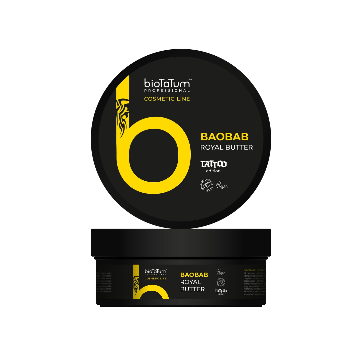 BioTaTum Royal Butter with Baobab, enriched with natural oils and hyaluronic acid, perfect for skin hydration and protection.