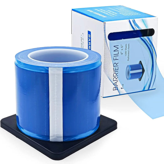 1200 pcs blue disposable protective film sheets for tattoo equipment and surfaces, prevents contamination and damage from disinfectants.