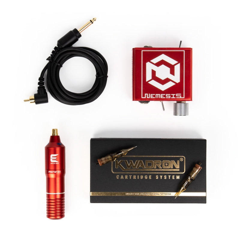COMPLETE TATTOO SET | EQUALISER Proton MX Red 3.5 + Nemesis Power Supply + Cartridges