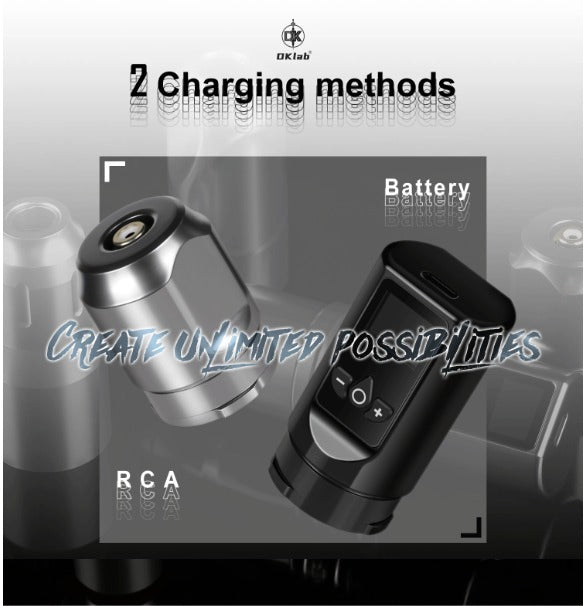 DK-W1 PRO featuring two charging methods: RCA and battery-powered.