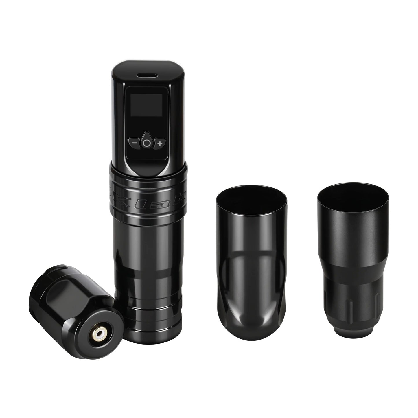 Breakdown of DK-W1 PRO components, including battery and grip options.