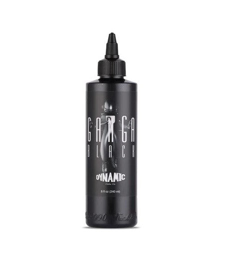 Dynamic Color black ink bottle with secure cap and premium design for professional tattoo artists.