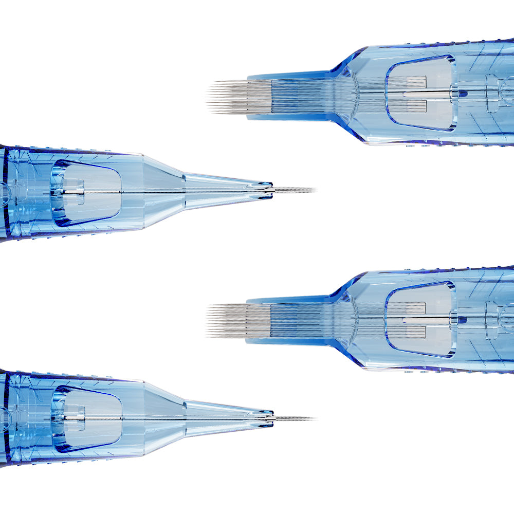 EMALLA ELIOT PRO cartridge needles with color-coded caps for quick identification and improved workflow efficiency.