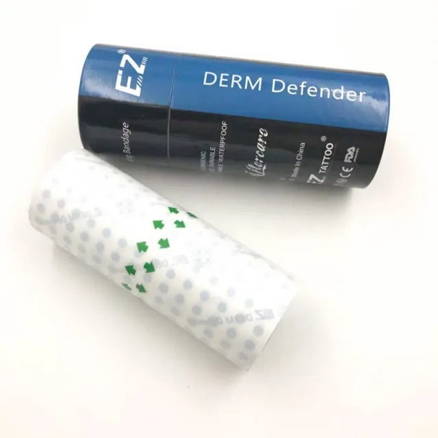 Transparent adhesive film EZ Derm Defender for optimal protection when tattooing.