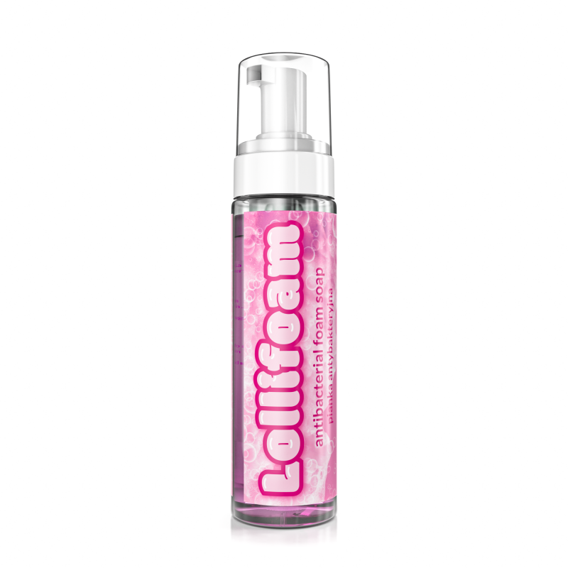 LOLLIFOAM Foam Soap – gentle and antibacterial foam soap for professional tattoo care, 200ml bottle.