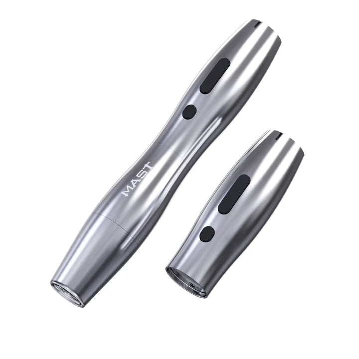 Mast P20 PMU pen in grey used during a PMU session with precise application.