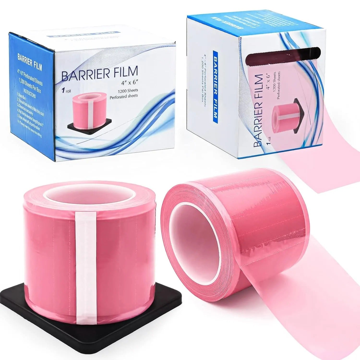 1200 pcs pink disposable protective film sheets for tattoo equipment and surfaces, prevents contamination and damage from disinfectants