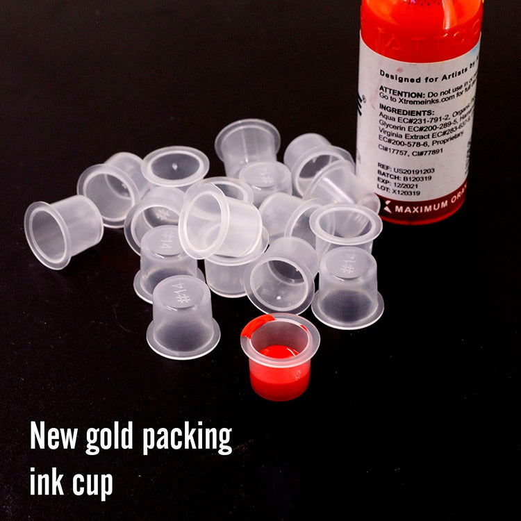 Large size Premium INK Cups for tattoo pigments, offering professional quality and easy handling for tattoo artists.