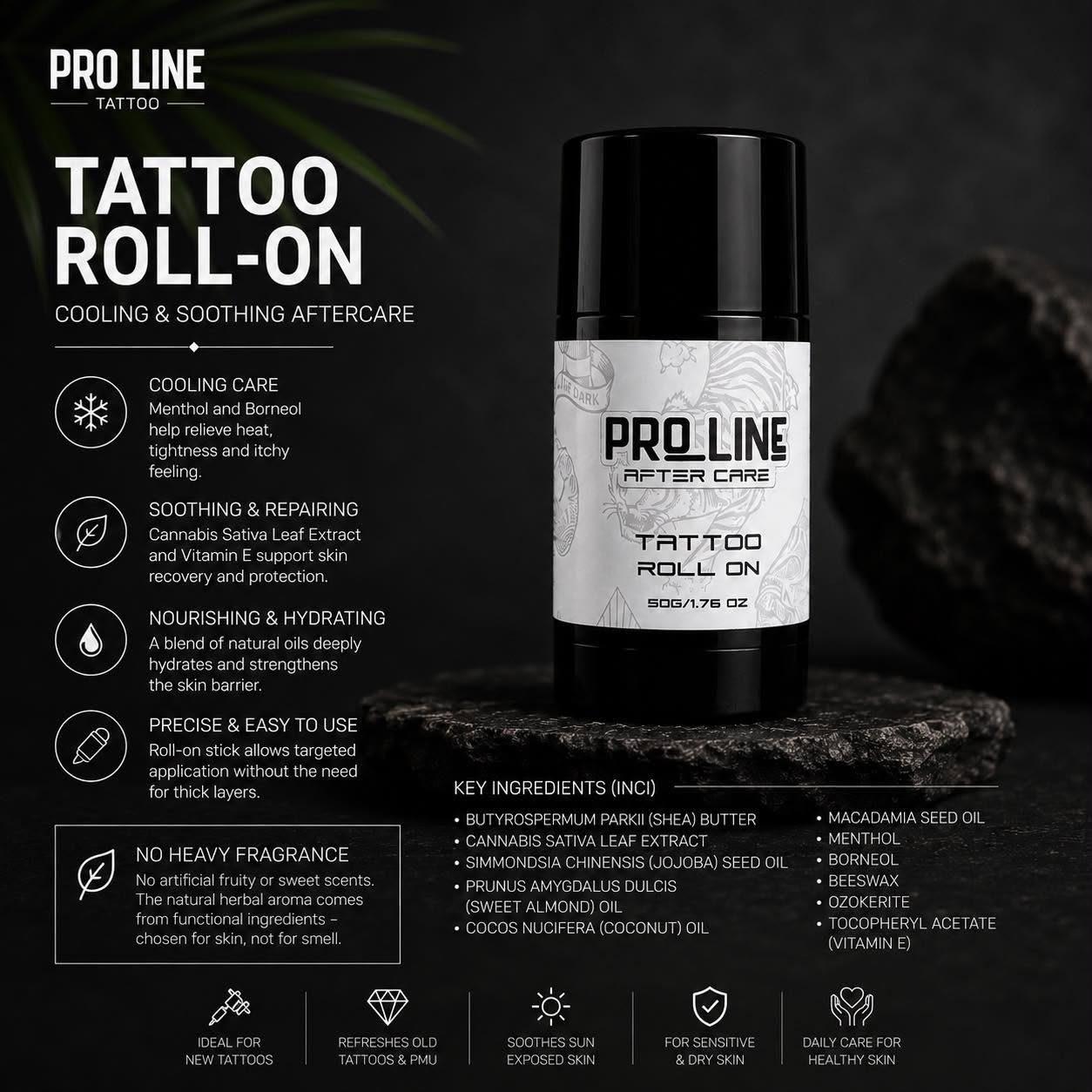 Pro-Line Tattoo Cooling Soothing Roll-On 50ml | Професионална грижа след татуировката