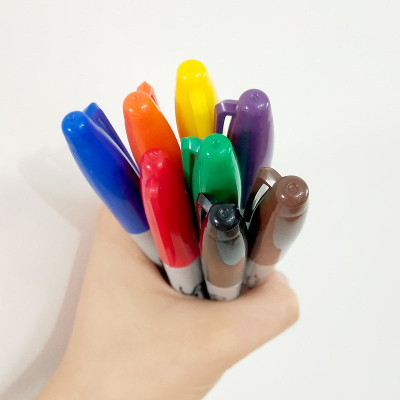 Assorted vibrant Sharpie markers, fine point for precision and long-lasting results on various surfaces.