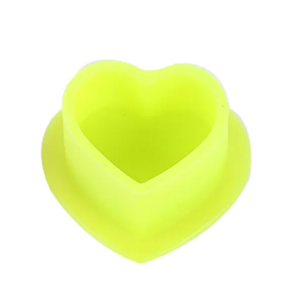 Dimensions of silicone soft ink cups, featuring heart-shaped design.
