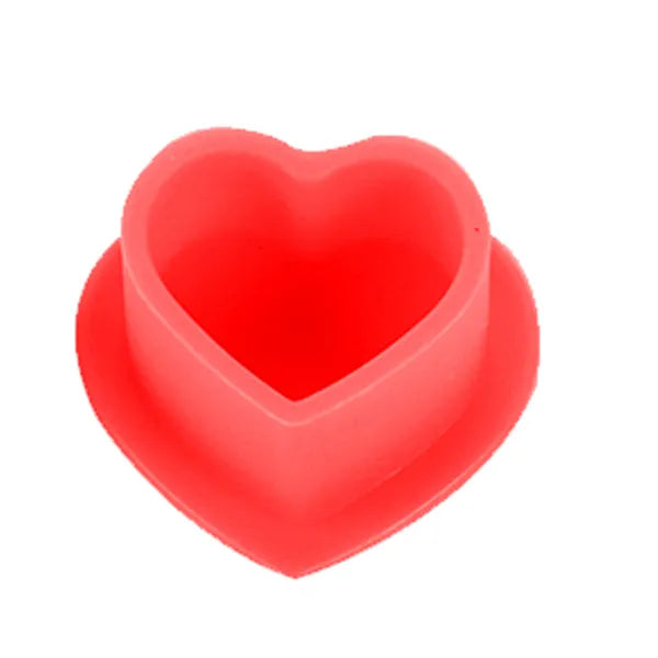 Dimensions of silicone soft ink cups, featuring heart-shaped design.