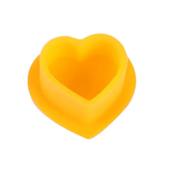Dimensions of silicone soft ink cups, featuring heart-shaped design.