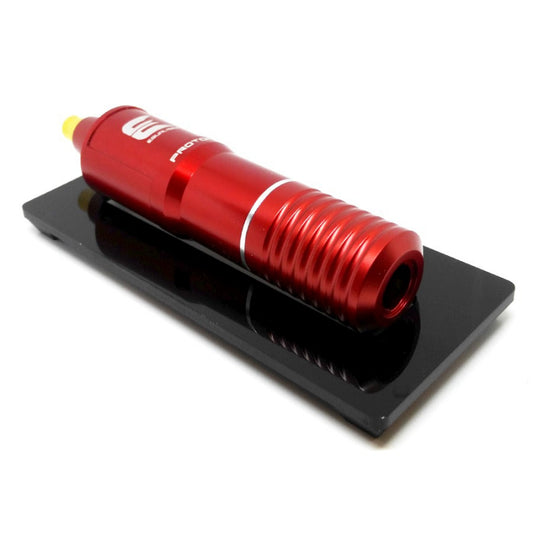 Black acrylic stand for pen tattoo machines with non-slip rubber feet