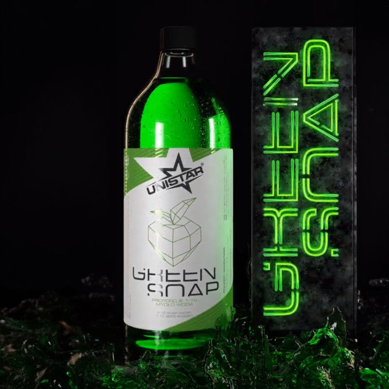 Pouring Unistar Green Soap Concentrate, ideal for tattoo aftercare