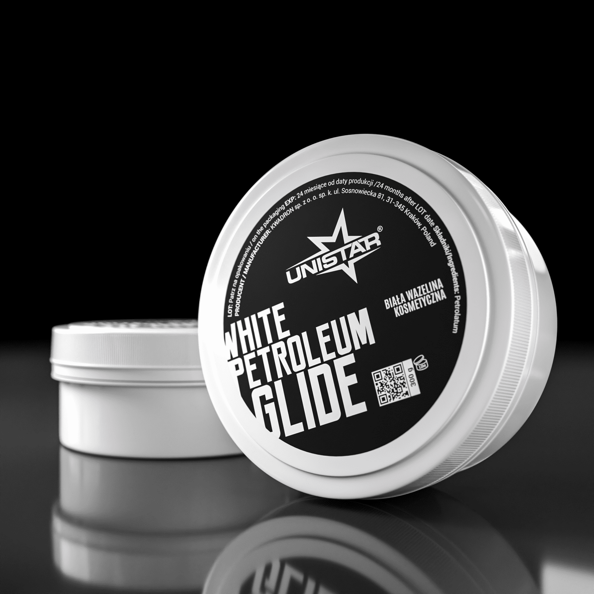 UNISTAR white petroleum jelly being applied for tattooing, ensuring smooth application and skin protection.