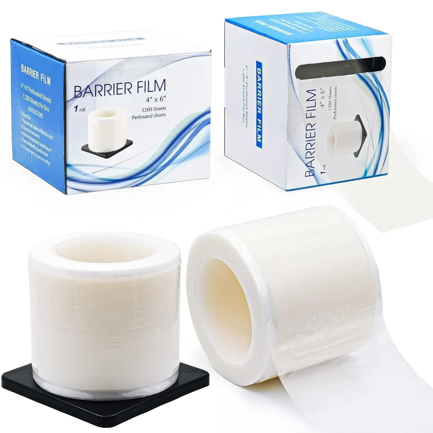 1200 pcs white disposable protective film sheets for tattoo equipment and surfaces, prevents contamination and damage from disinfectants
