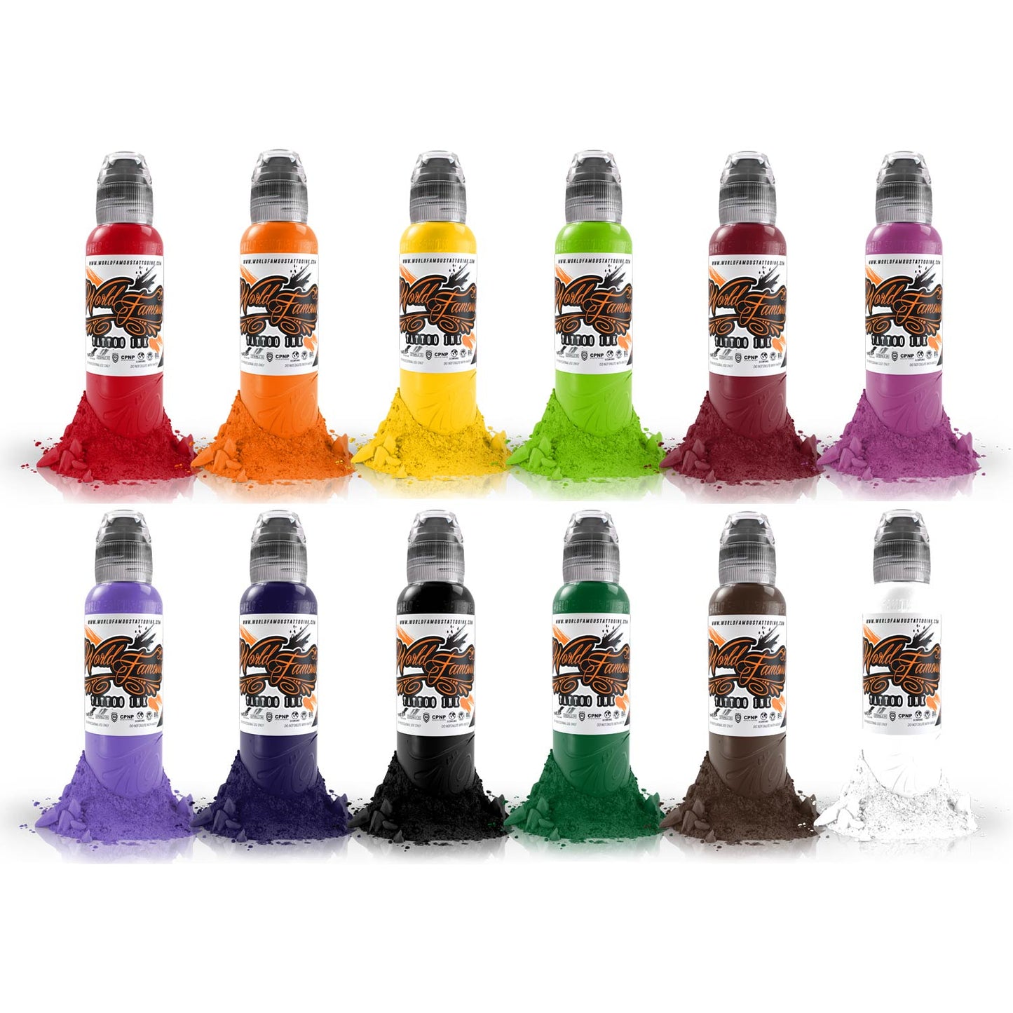 Complete Set of 12 Primary Colour Set #1 30ml | USA World Famous Ink