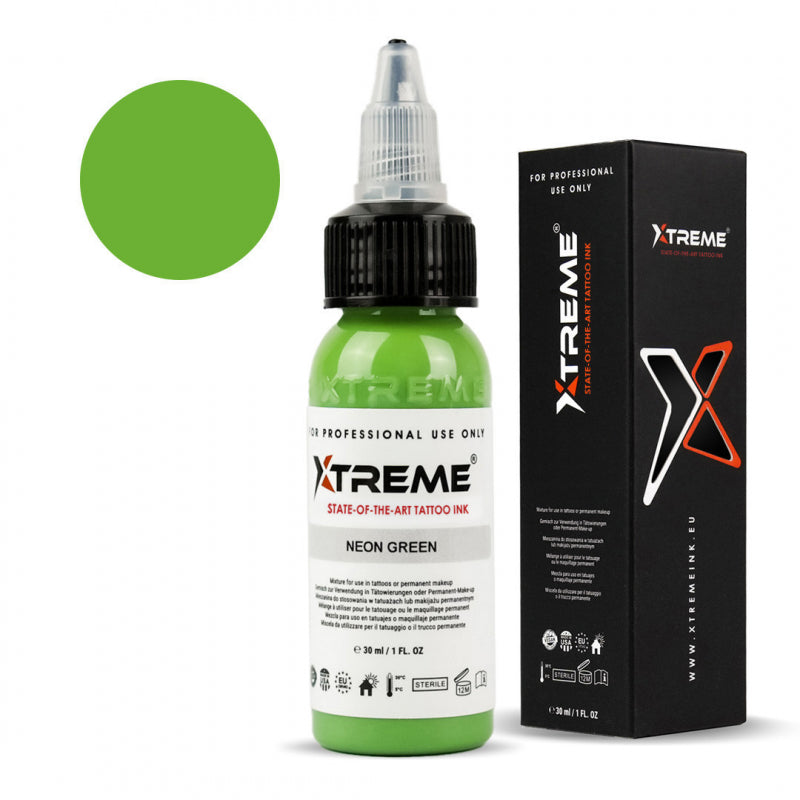 Xtreme Ink REACH-compliant tattoo pigment, offering vibrant and high-quality colors with smooth application and quick healing, suitable for professional tattoo artists.