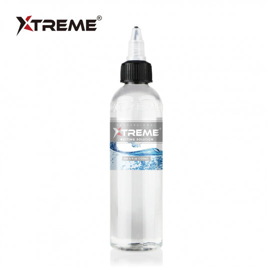 Xtreme Ink Wetting Solution, 120ml, REACH-compliant formula designed to dissolve hardened tattoo ink for reuse. Perfect for professional tattoo artists.