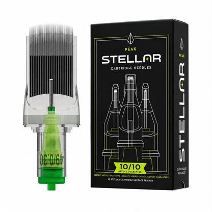 Кутия Peak Stellar Cartridge Needles с дизайн на марката Stellar и 10 XL Magnum картриджа