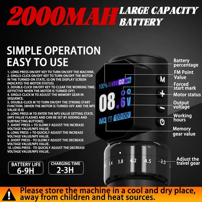 Безжична машина с регулируем ход | Wireless Tattoo Machine Adjustable Stroke