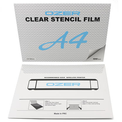 OZER Clear Stencil Film | Transparent foil for stencils A4