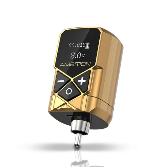 Ambition mini RCA power supply for tattoo machines | Ambition Kuark Mini RCA Tattoo Power Supply