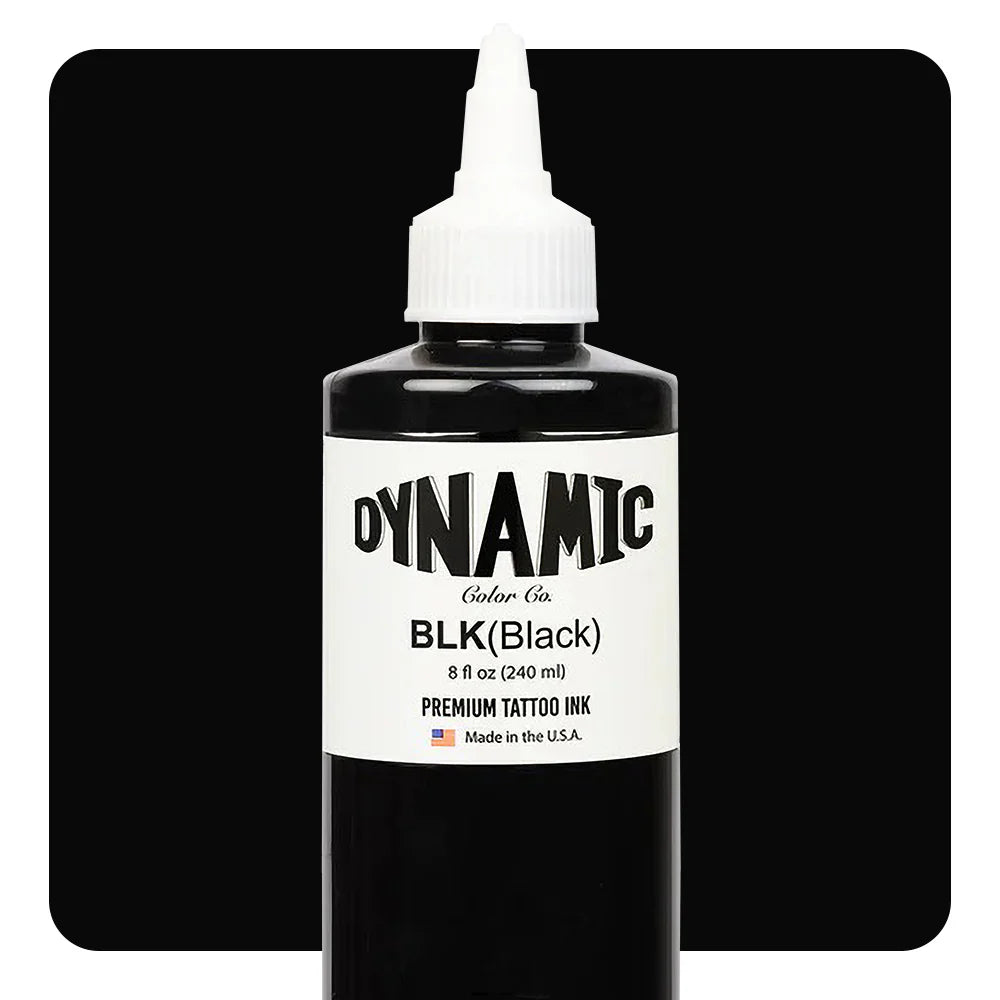 Dynamic Black Color Premium Tattoo Ink – професионално черно мастило за татуировки, Made in USA.