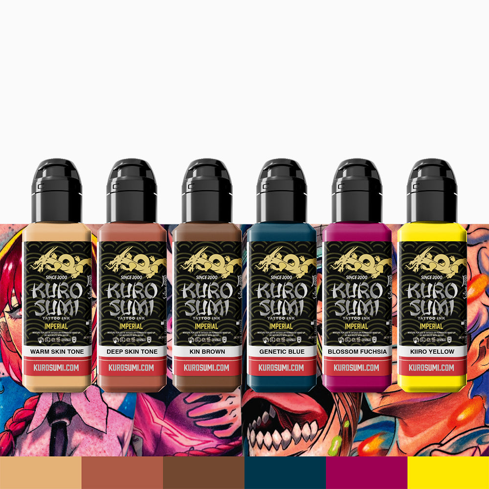 Kuro Sumi Imperial Tattoo Ink - Nicole Zulianello Anime Set 6x 44 ml