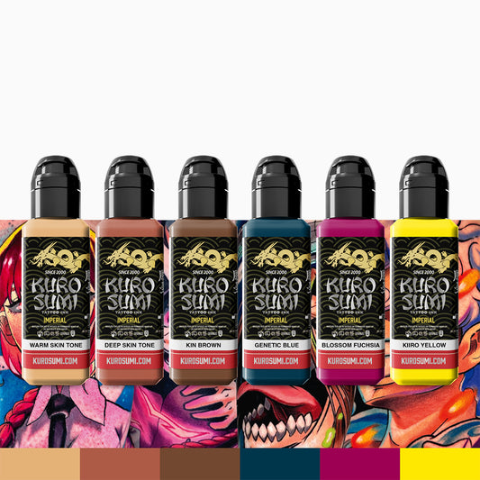 Kuro Sumi Imperial Tattoo Ink - Nicole Zulianello Anime Set 6x 44 ml