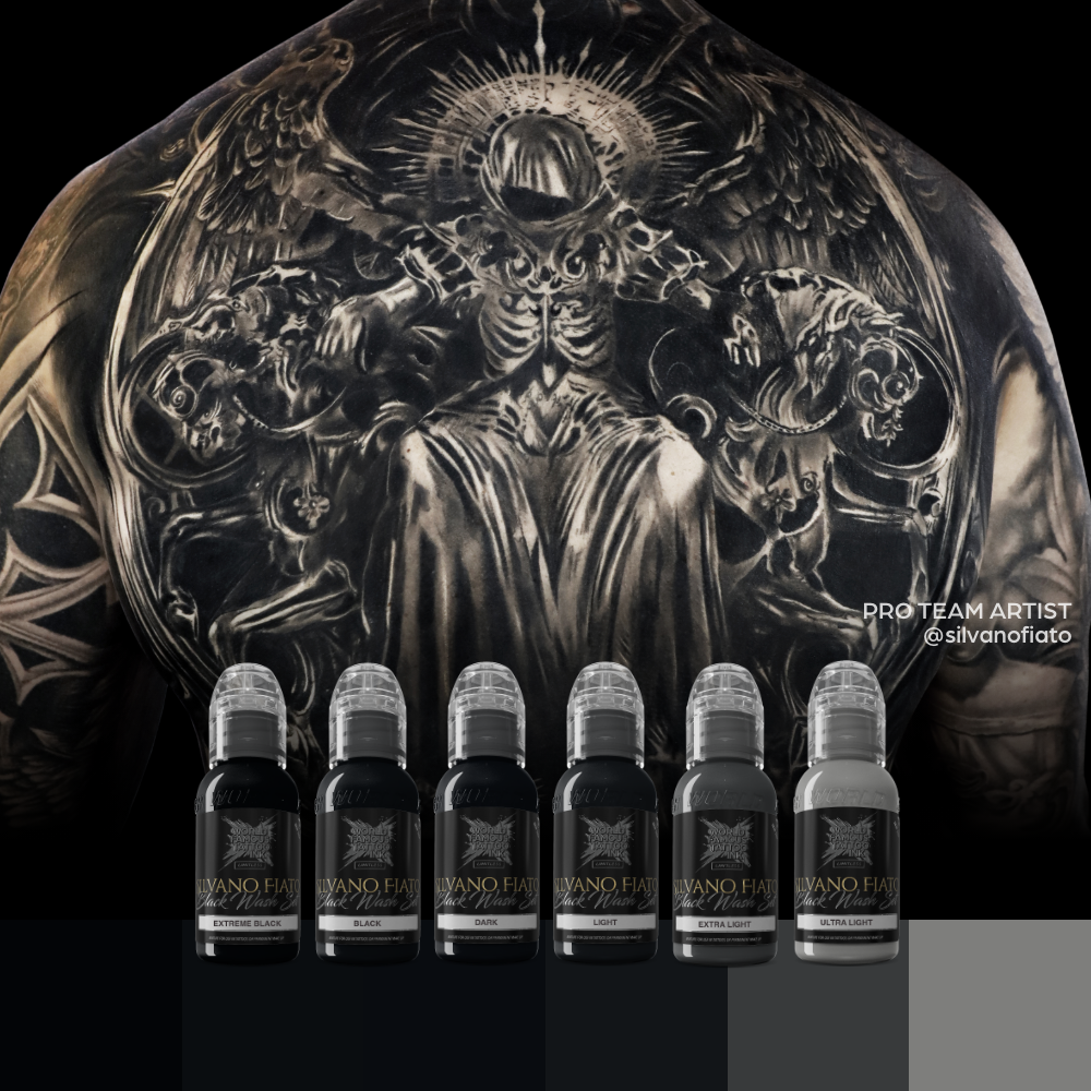 World Famous Limitless Tattoo Ink REACH | Silvano Fiato Blackwash Set - 6x 30ml