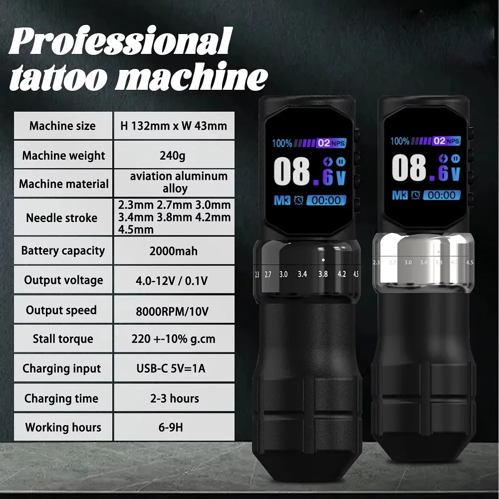 Безжична машина с регулируем ход | Wireless Tattoo Machine Adjustable Stroke