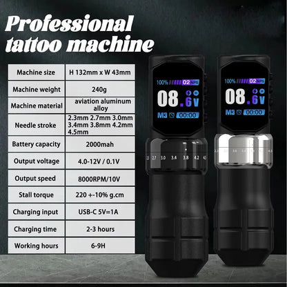 Безжична машина с регулируем ход | Wireless Tattoo Machine Adjustable Stroke