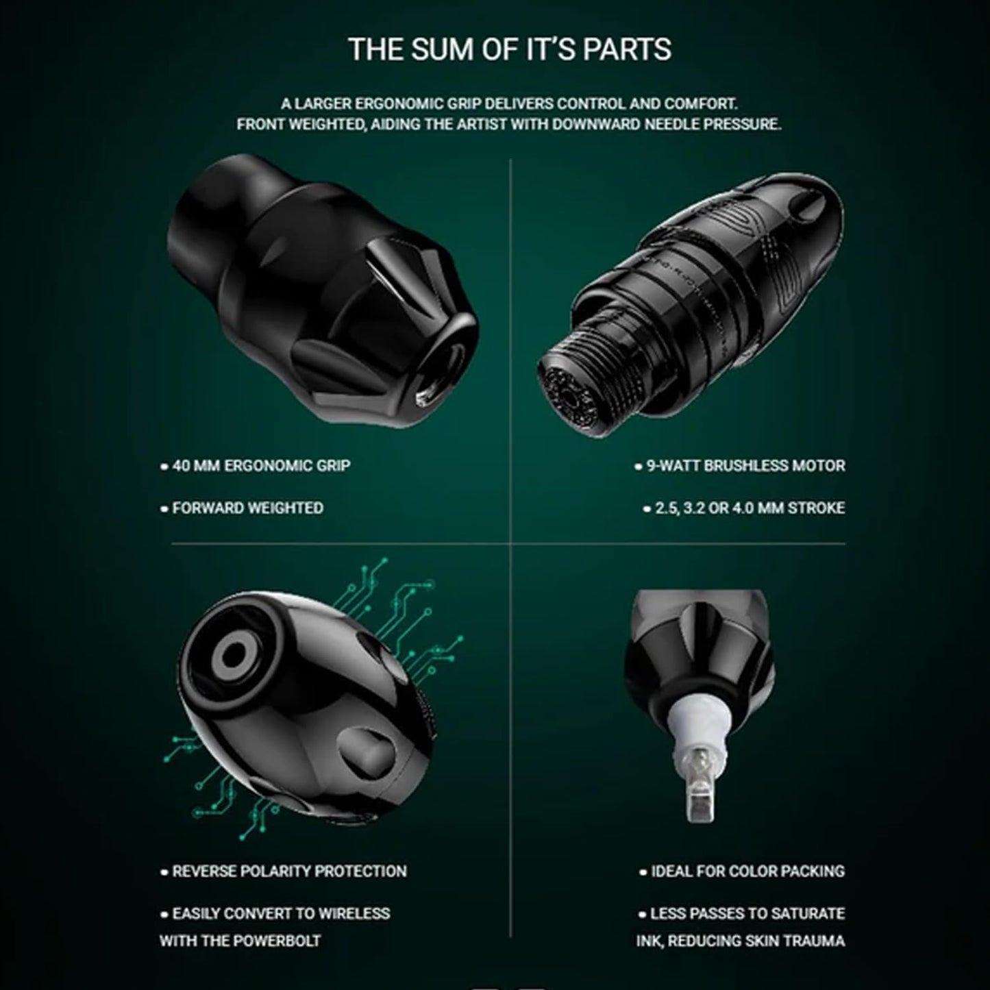 Cordless professional tattoo machine | set with 2 batteries