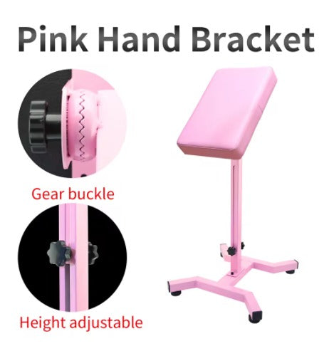 Height-adjustable tattoo armrest with easy-to-use gear buckle