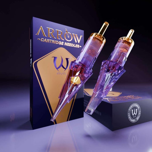 AVA ARROW Cartridge - Professional tattoo cartridge needles with high-quality design and packaging.