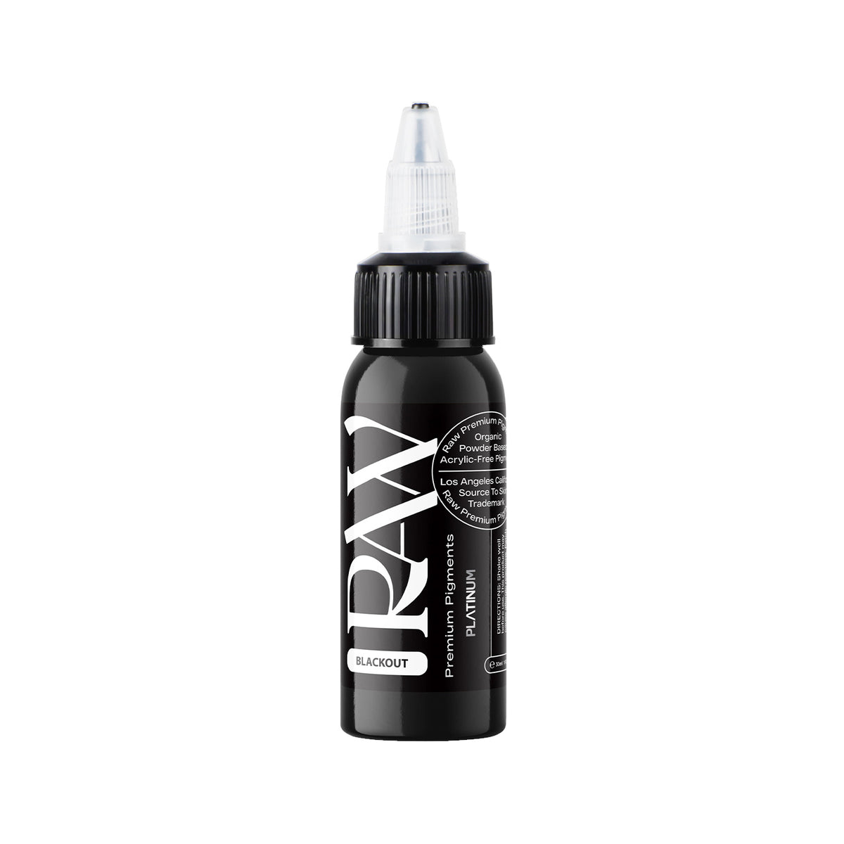Blackout от Raw Premium Pigments е много тъмно черно мастило за татуировки