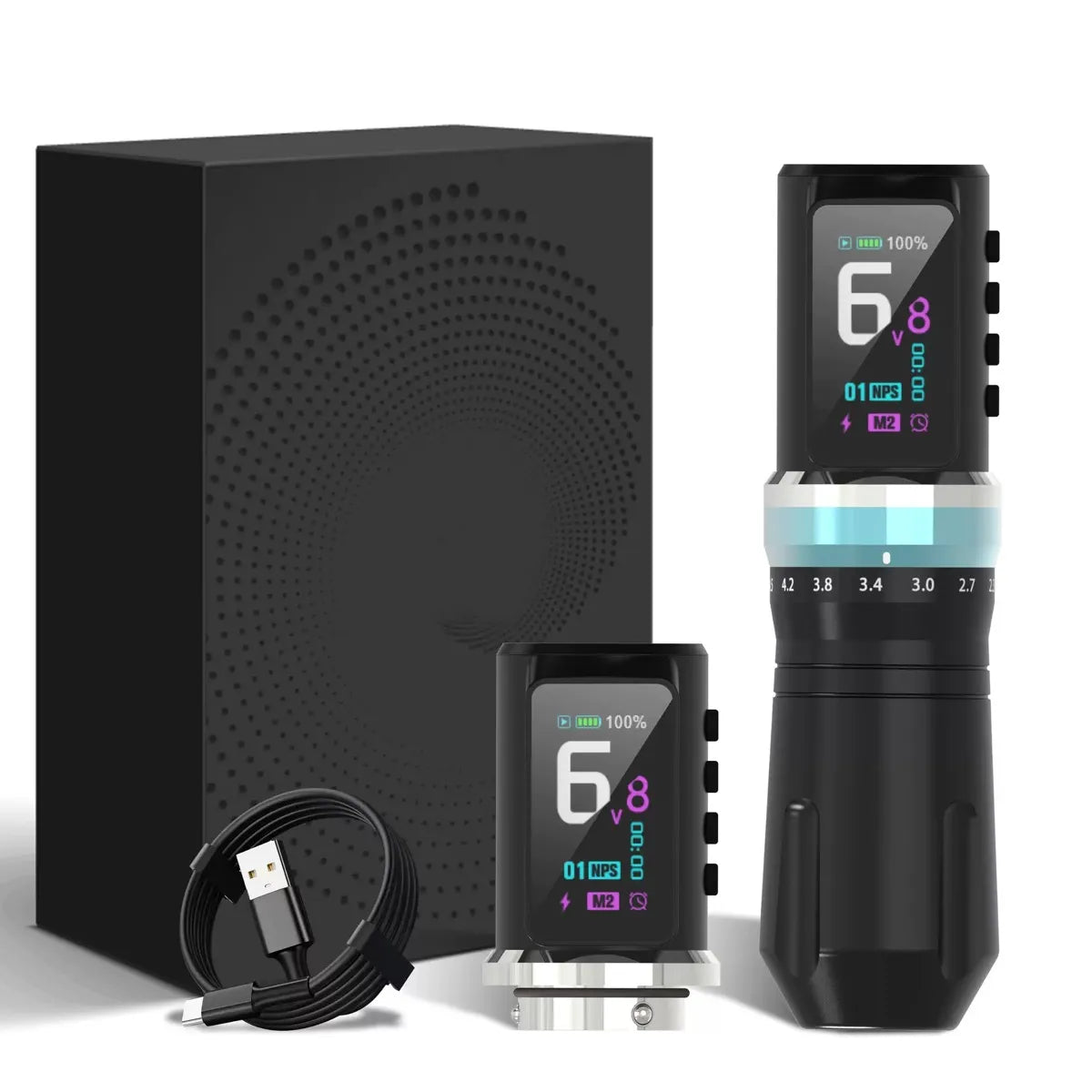 Безжична машина за татуировки регулируем ход 2.3-4.5 мм | 2 батерии