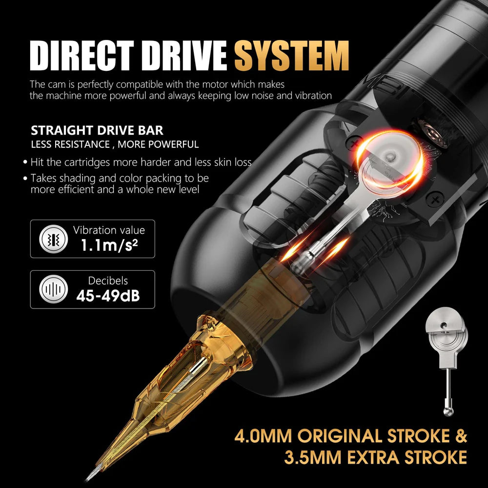 Ambition Zetton Pro | Wireless Tattoo Pen Machine (Dual  Batteries)