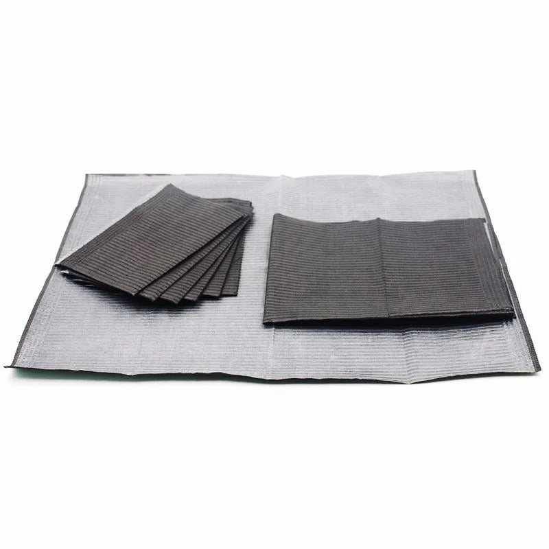 Black disposable waterproof table mats with durable protective layer