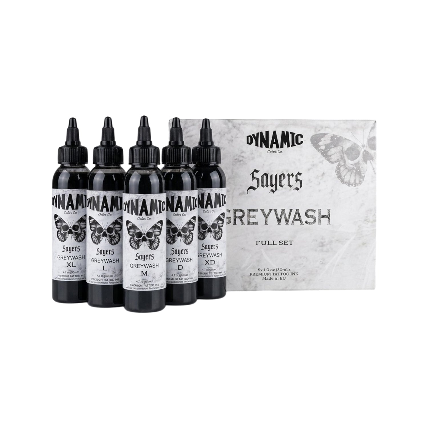 Dynamic Tattoo Ink  Platinum Sayers Greywash Set 5x 120ml