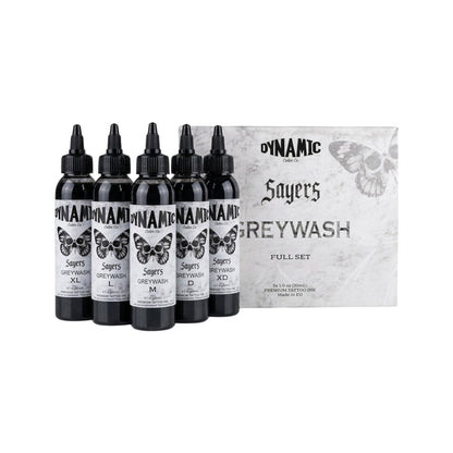 Dynamic Tattoo Ink  Platinum Sayers Greywash Set 5x 120ml
