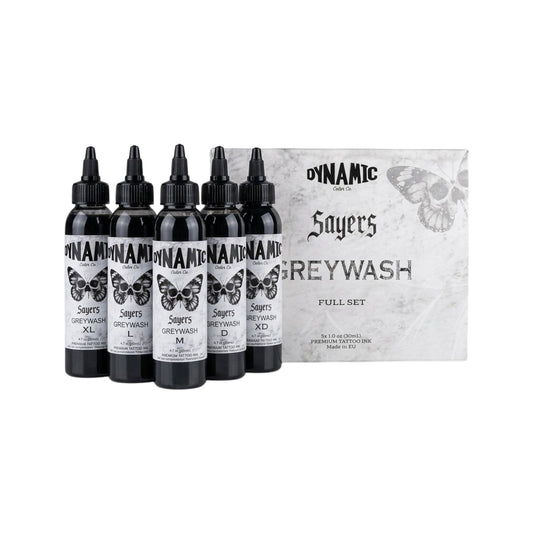 Dynamic Tattoo Ink  Platinum Sayers Greywash Set 5x 120ml