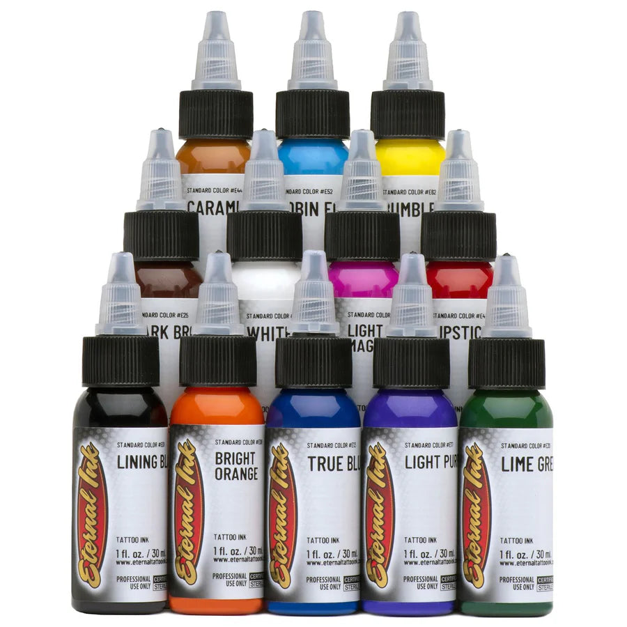 USA Eternal Tattoo Ink Set - 12x30ml Colors | Сет от цветни мастила на Етърнъл 12x30мл